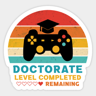 Retro Style Doctorate Level Completed Graduation Sticker